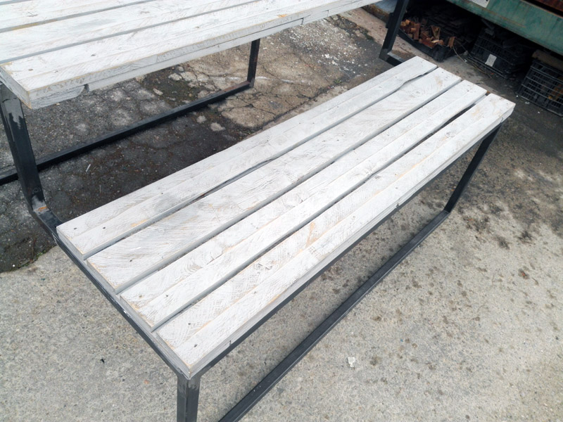 mesa banco exterior picnic madera hierro 53.5-84x140x39.5+79.8-120 1u